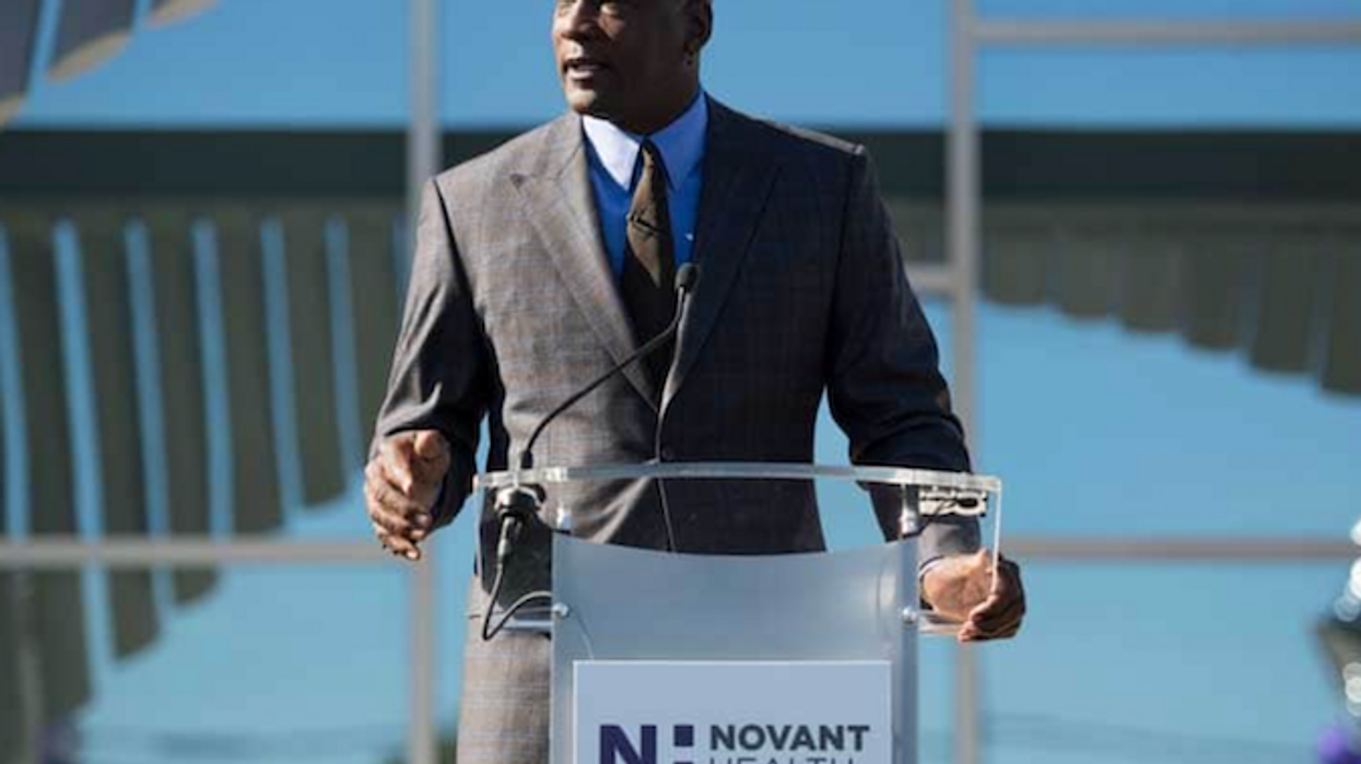 Michael Jordan at a podium